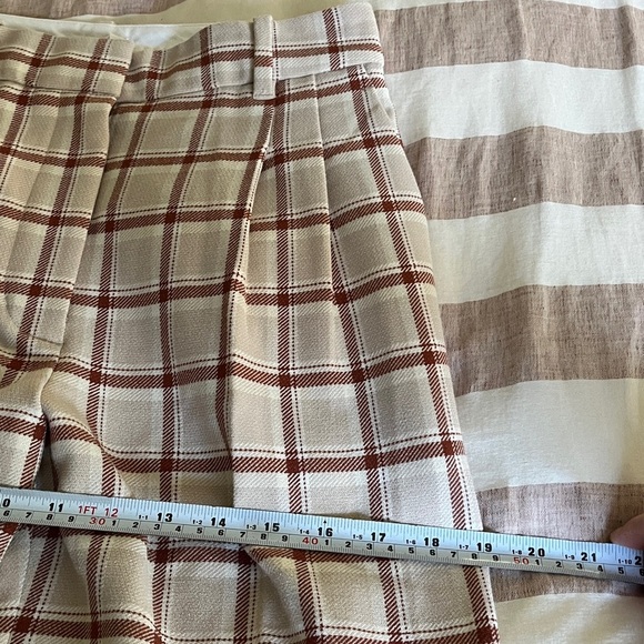 Wilfred Effortless Plaid Pants MARISOL LT BRC Color Cream and Brown Size 4 - Picture 11 of 15